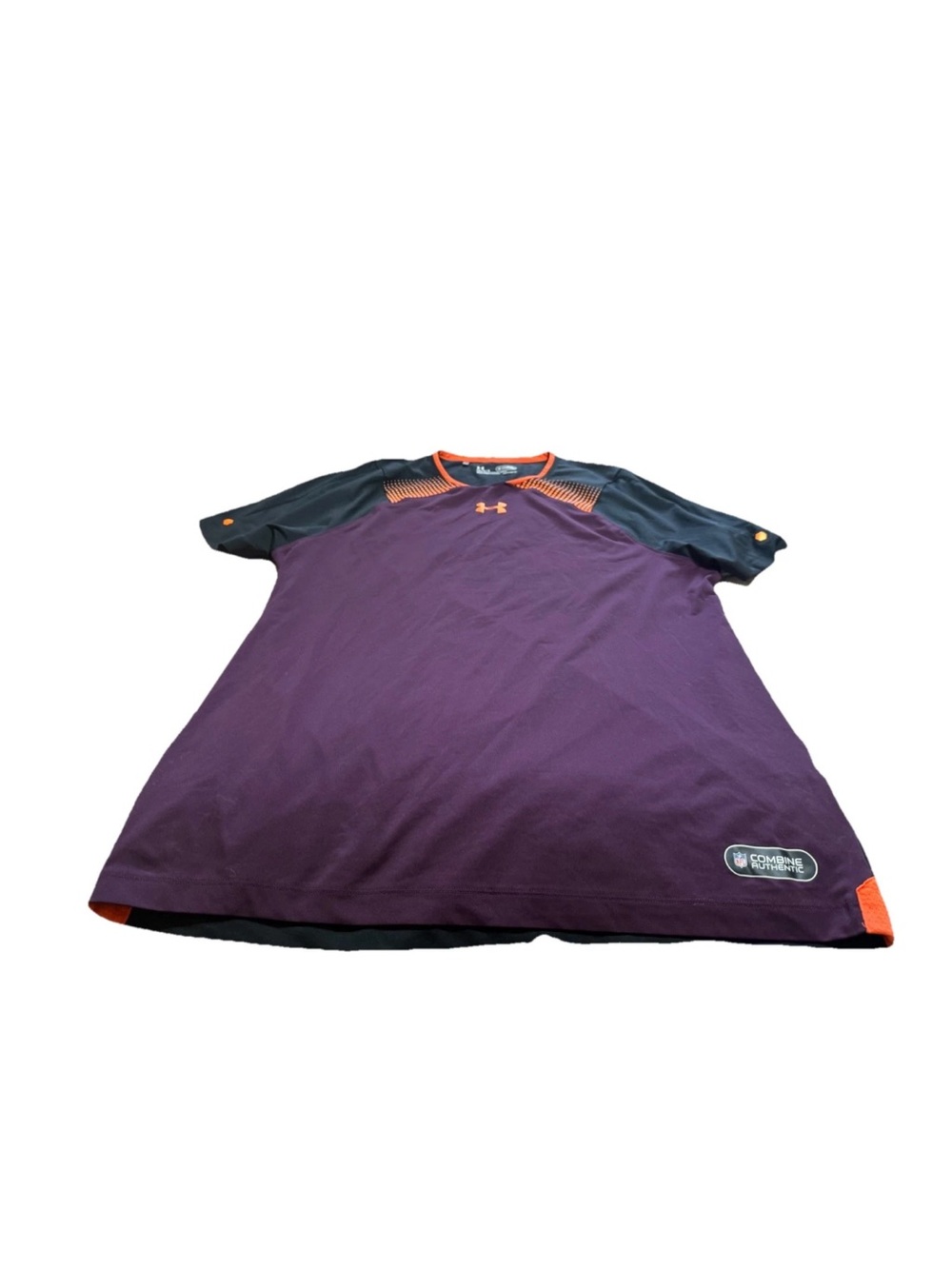 Under Armour Mens Black/Purple Fitted NFL Combine Shirt! Large